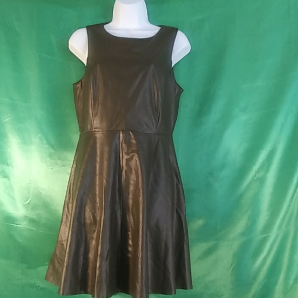 Rhyme los Angeles Hunter green leather dress M